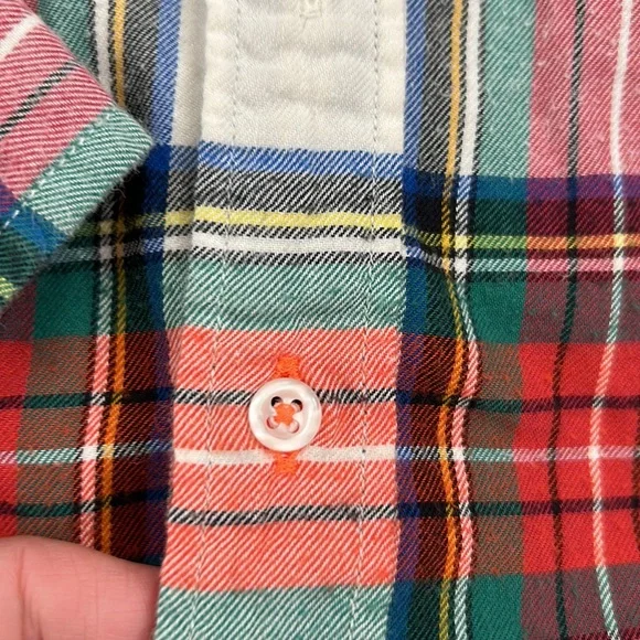 🌟J. Crew Kids Flannel Plaid Shirt “Snowy Stewart Tartan”, 4-5T (x-small)🌟 - Picture 5 of 7